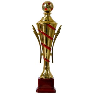 Plastic Trophy Incl Fig, Gold, Small, 35Cm