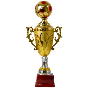 Plastic Trophy Incl Fig, Gold, Small, 41Cm