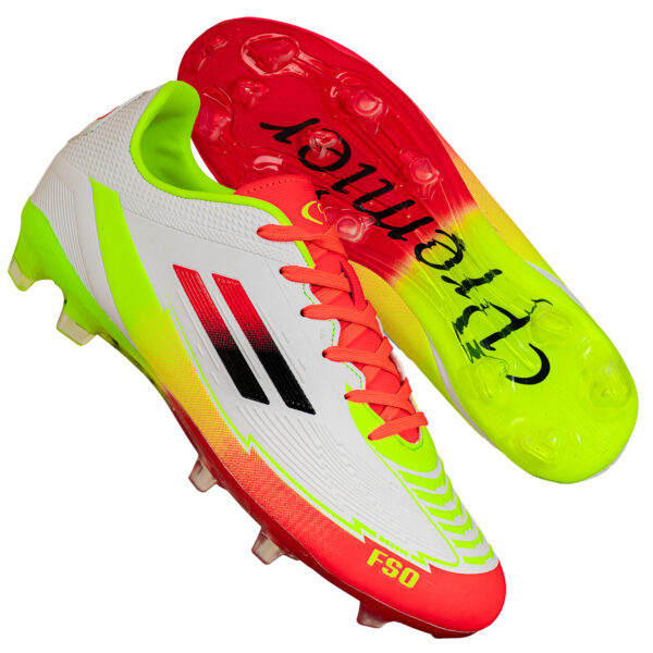 Mens FSO White-Yellow-Orange Soccer Boot - Image 7