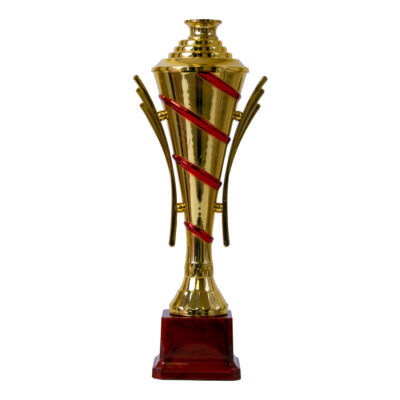 Plastic Trophy Incl Fig, Gold, Small, 30Cm