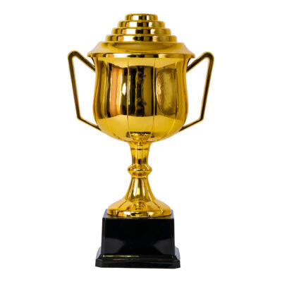 Plastic Trophy Incl Fig, Gold, Large, 30Cm
