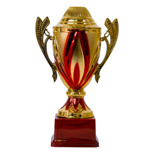 Plastic Trophy Incl Fig, Gold, Large, 28Cm