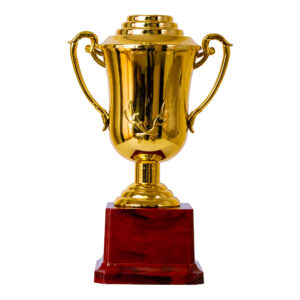 Plastic Trophy Incl Fig, Gold, Small, 18Cm